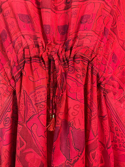 KERRI  PRC6417 Avatar Pure Silk Maxi Kaftan