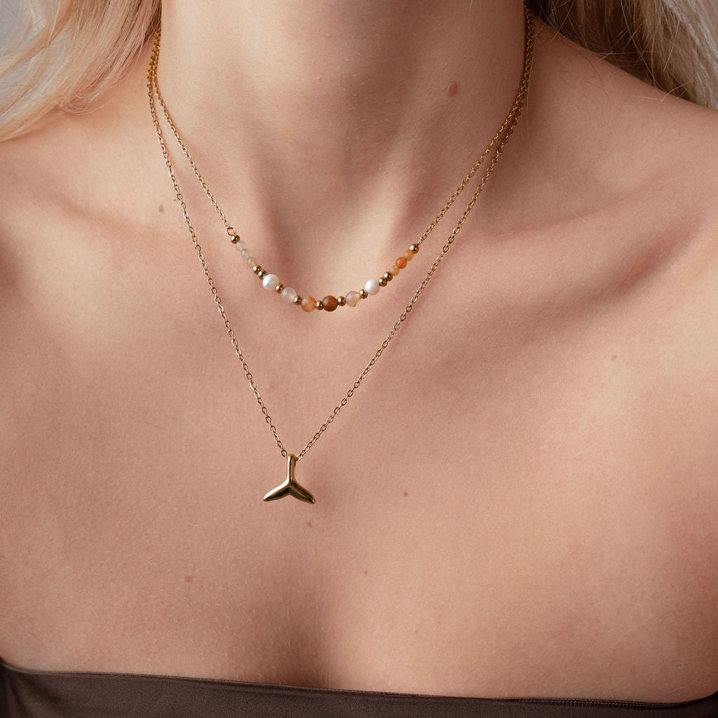 Collier Double Perles "Au Bord de la Mer"