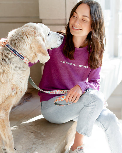 Sweat-shirt ras du cou My Dog pour femme, prune