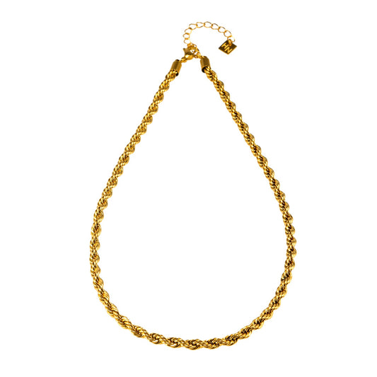 ARKELEY Gold : Collier texturé chaîne corde épaisse
