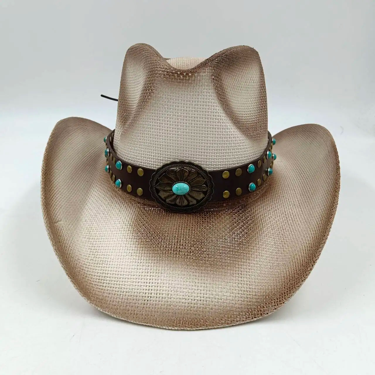 Cowboy hat summer straw hat unisex cowboy hat jazz cowboy straw hat wide brim hat spray paint custom hat party cowboy hat