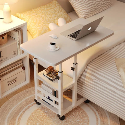 Table de chevet mobile à roulettes multifonctionnelle, Table élévatrice mobile pour chambre à coucher, maison, dortoir d'étudiants, Table d'appoint de bureau