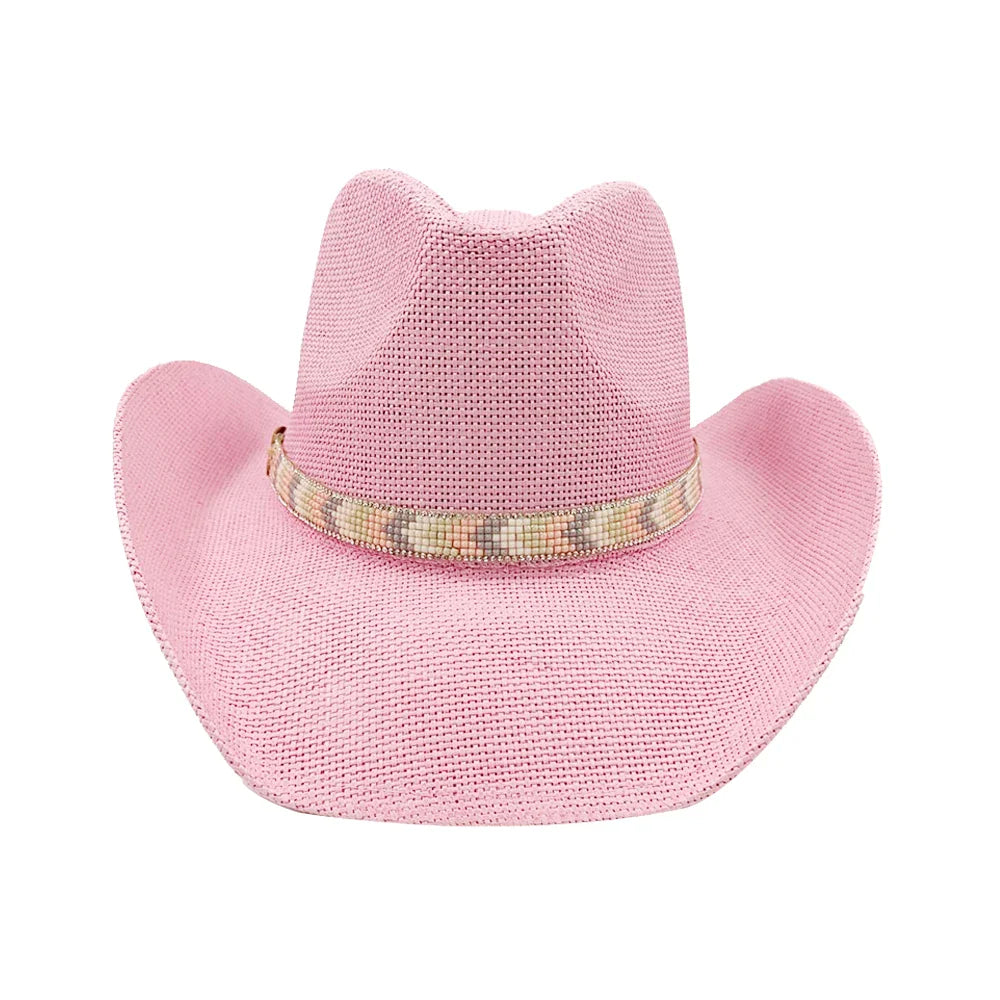 Cowboy hat summer straw hat unisex cowboy hat jazz cowboy straw hat wide brim hat spray paint custom hat party cowboy hat