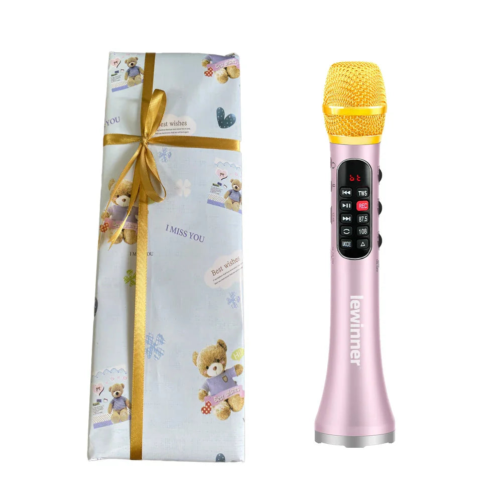 Lewinner L-1098 karaoke Microphone 30W Professional Wireless Bluetooth Mic Handheld Portable Speaker support mobile phone live