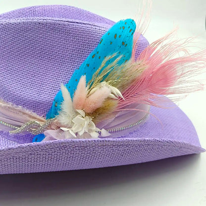 Cowboy hat summer straw hat unisex cowboy hat jazz cowboy straw hat wide brim hat spray paint custom hat party cowboy hat