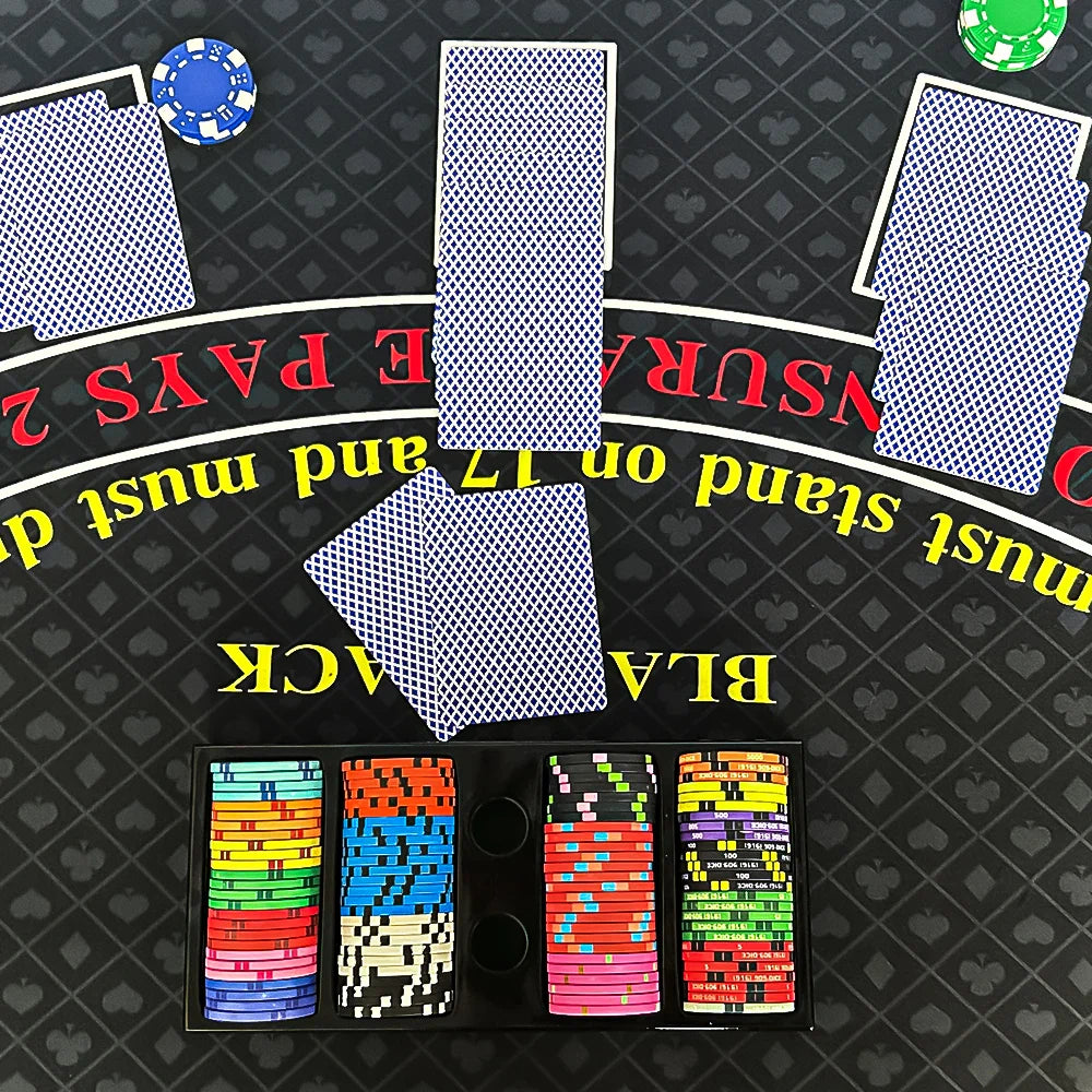 Roulette et Blackjack double face, table en feutre, disposition des virus et du gril, 120x58 cm