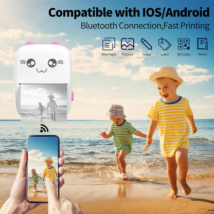 Portable Mini Thermal Printer Photo Printer Business/Home No Ink Required To Print Small Ticket/Labels/Picture Imprimante 203PDI