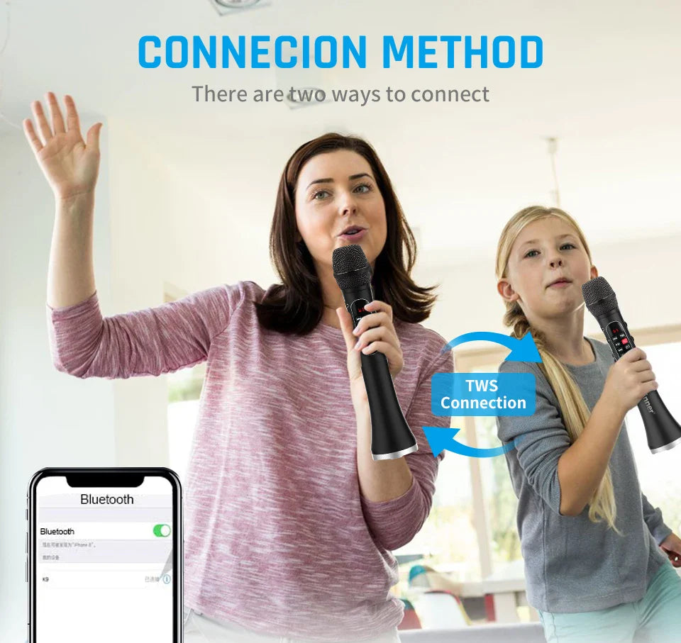 Lewinner L-1098 karaoke Microphone 30W Professional Wireless Bluetooth Mic Handheld Portable Speaker support mobile phone live