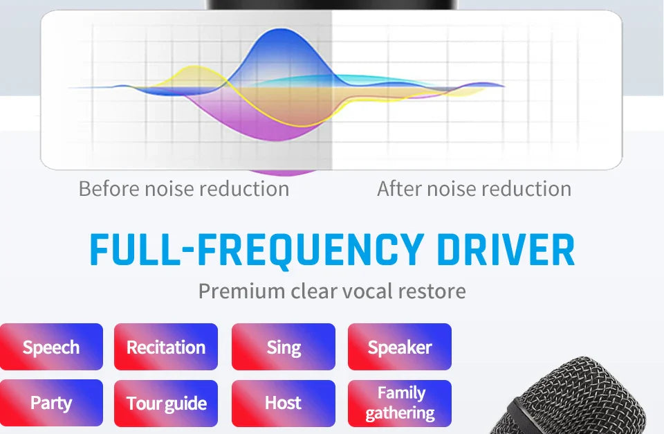 Lewinner L-1098 karaoke Microphone 30W Professional Wireless Bluetooth Mic Handheld Portable Speaker support mobile phone live