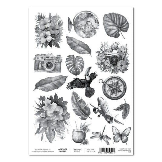 3Quarter Designs A4 Acetate - Tropic