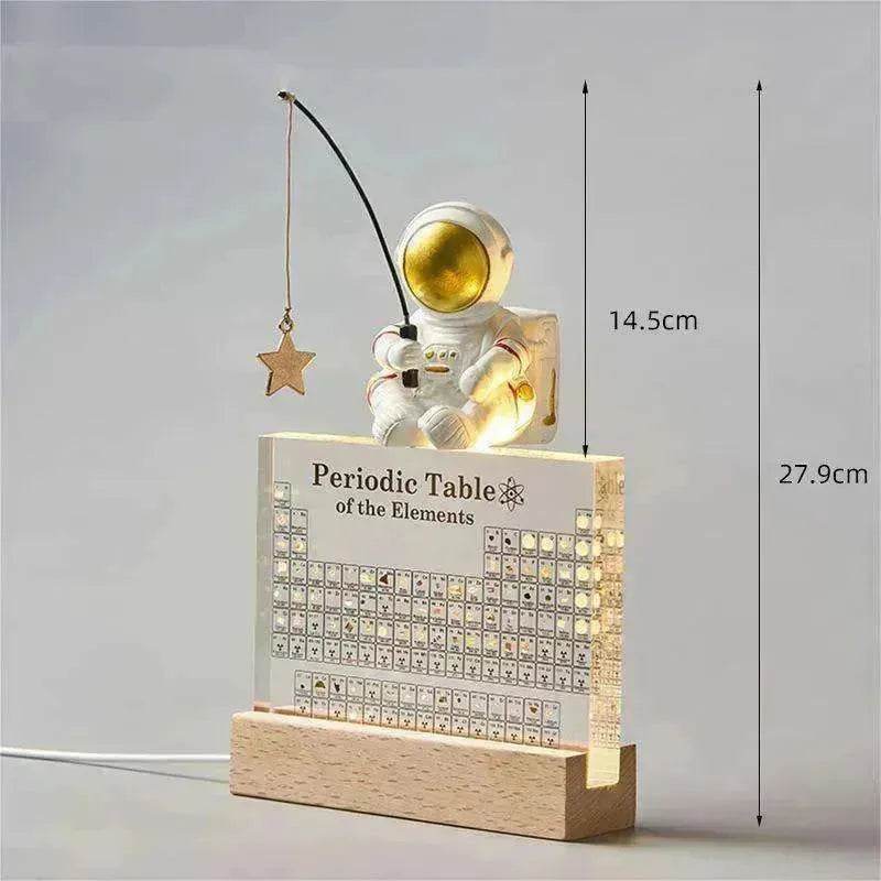 Acrylic Periodic Table: Real Element Samples + Light Base