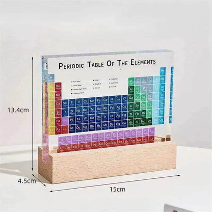 Acrylic Periodic Table: Real Element Samples + Light Base