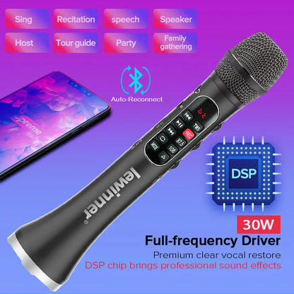 Lewinner L-1098 karaoke Microphone 30W Professional Wireless Bluetooth Mic Handheld Portable Speaker support mobile phone live