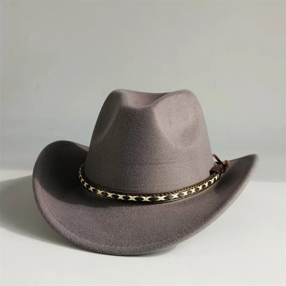 Chapeaux de Cowboy occidentaux rétro pour hommes et femmes, chapeaux de jazz, ceinture, chapeaux de cow-girl solides, chapeau de cowboy einsв©chter шля sche sombrer