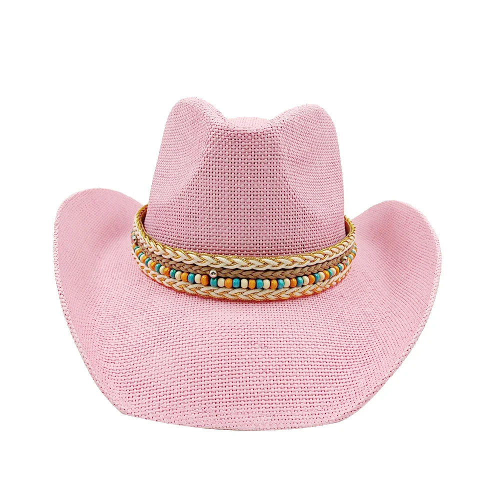 Cowboy hat summer straw hat unisex cowboy hat jazz cowboy straw hat wide brim hat spray paint custom hat party cowboy hat