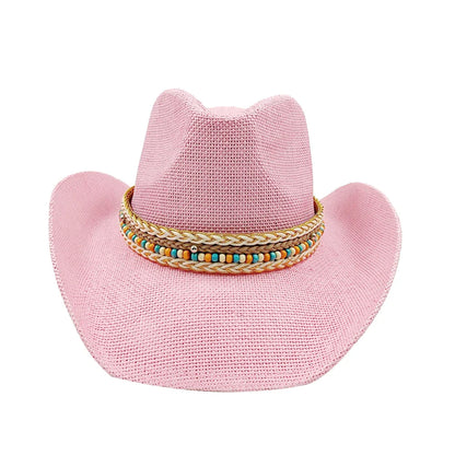 Cowboy hat summer straw hat unisex cowboy hat jazz cowboy straw hat wide brim hat spray paint custom hat party cowboy hat