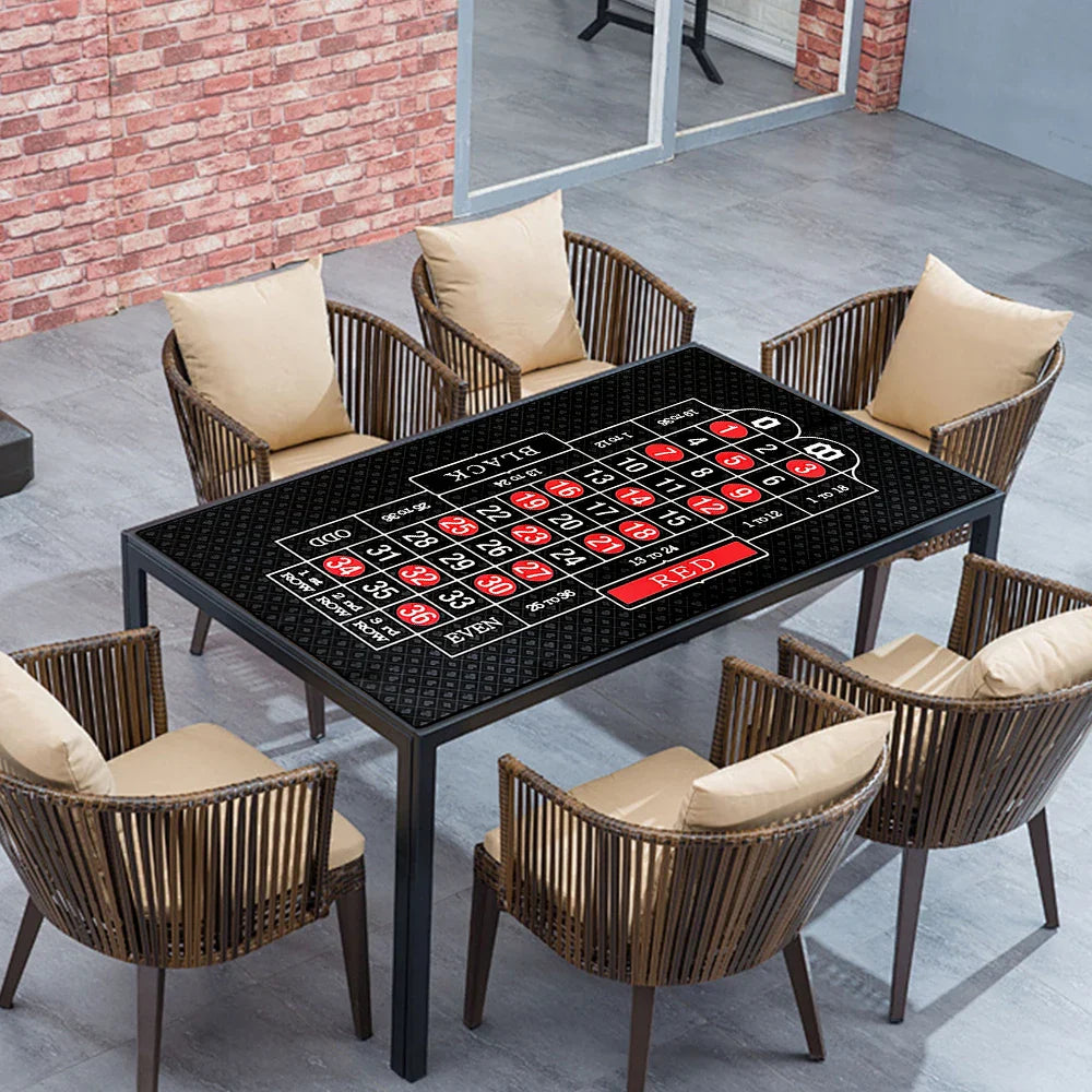 Roulette et Blackjack double face, table en feutre, disposition des virus et du gril, 120x58 cm