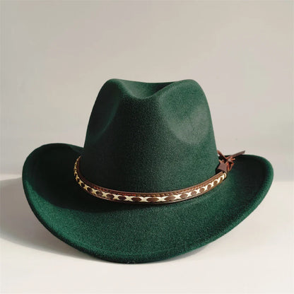 Chapeaux de Cowboy occidentaux rétro pour hommes et femmes, chapeaux de jazz, ceinture, chapeaux de cow-girl solides, chapeau de cowboy einsв©chter шля sche sombrer