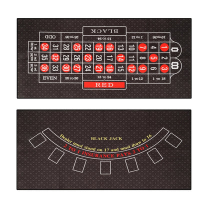 Roulette et Blackjack double face, table en feutre, disposition des virus et du gril, 120x58 cm