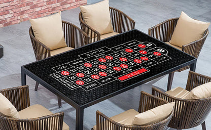 Roulette et Blackjack double face, table en feutre, disposition des virus et du gril, 120x58 cm