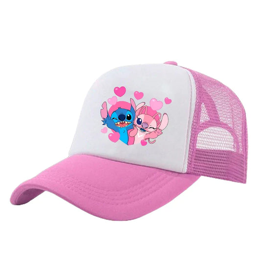 Stitch Baseball Cap For Boys And Girl, Adjustable Protection Unisex Casual Hip-Hop Print Mesh Sun Hat, Classic Cotton Peaked Hat