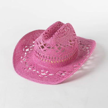 Cowboy hat summer straw hat unisex cowboy hat jazz cowboy straw hat wide brim hat spray paint custom hat party cowboy hat