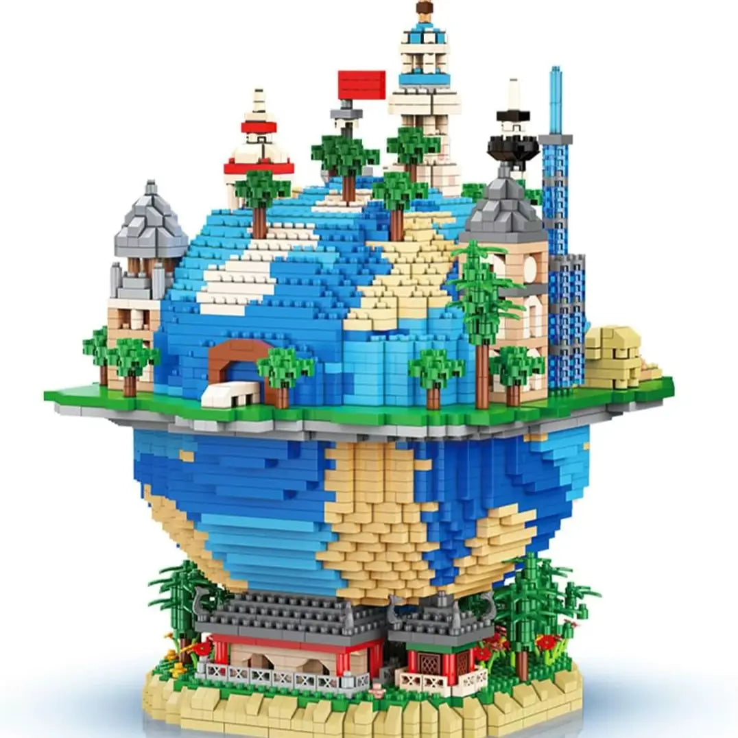 Ensemble de micro blocs de construction Architecture Global Village (6000 pièces), modèle d'architecture cadeau pour adultes et enfants