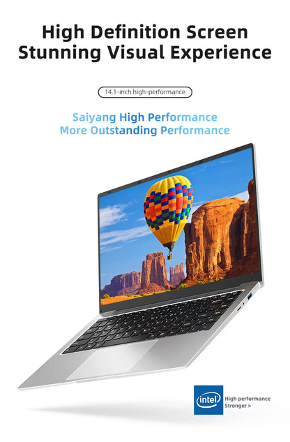 Erilles Laptop Computer Windows 11 Pro Intel Atom A3950 2025 Notebook PC 12GB RAM 512GB 1TB 2TB SSD 1080P Office Study Computer