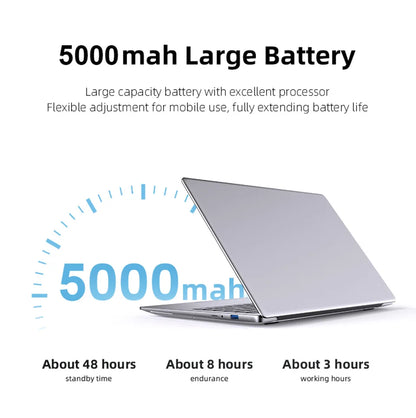 Ultra Slim Windows 11 Laptop Computer 14.1" 12GB RAM 512GB 1TB SSD Intel N4000 Notebook Gamer 1920*1080 Office Study Computer PC