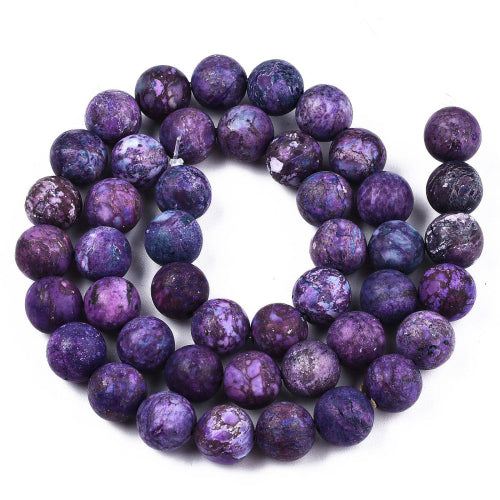 African Turquoise Frosted Indigo Gemstone Bead (Dyed)