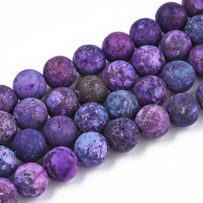 African Turquoise Frosted Indigo Gemstone Bead (Dyed)