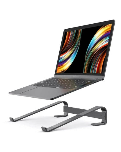 Alum. Portable Laptop Stand: Ventilated, Ergo Holder