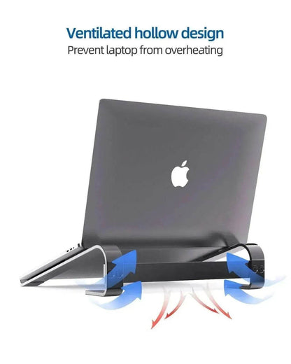 Alum. Portable Laptop Stand: Ventilated, Ergo Holder