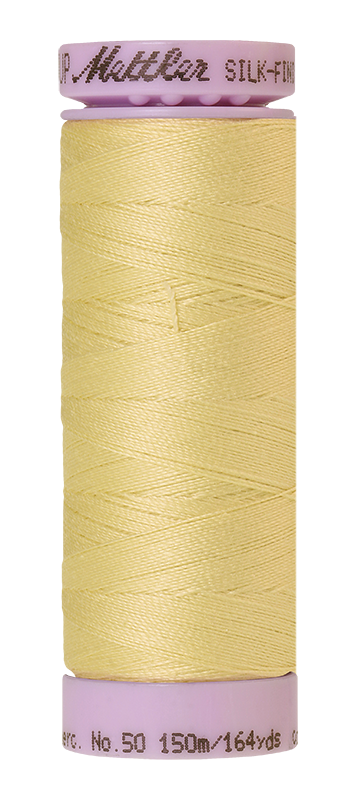 Mettler Silk-finish 50wt Solid Cotton Thread 164yd/150m Lemon Frost