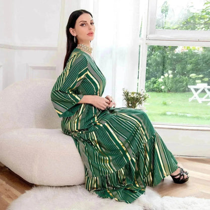 Arab  Bronzing Craft Dress Women Party Dress