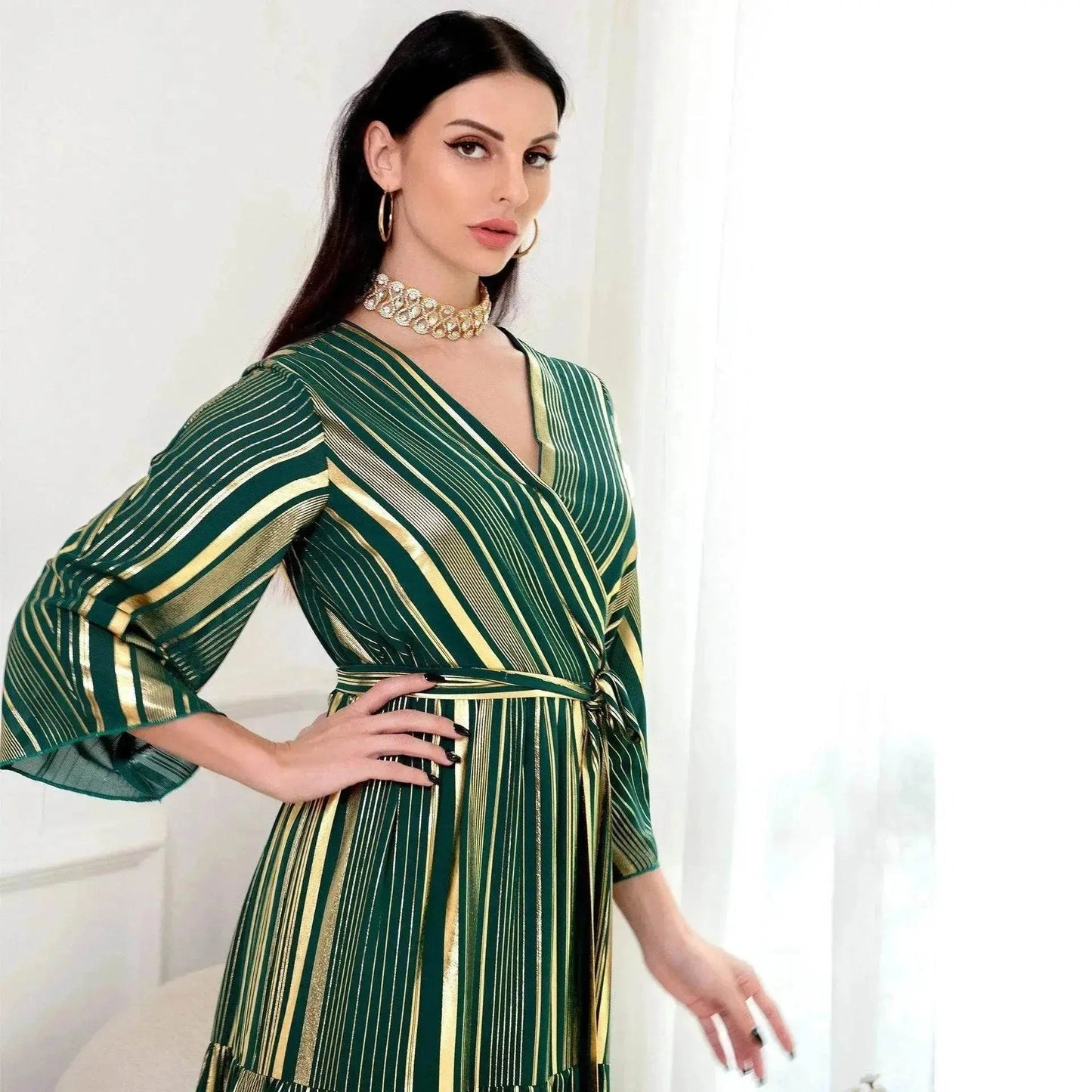 Arab  Bronzing Craft Dress Women Party Dress