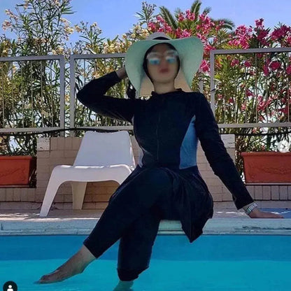 Maillot de Bain Arabe Femme Trois Pièces Conservateur