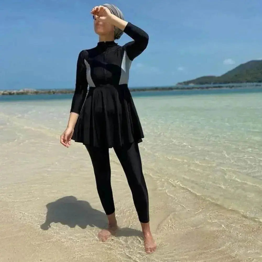 Maillot de Bain Arabe Femme Trois Pièces Conservateur