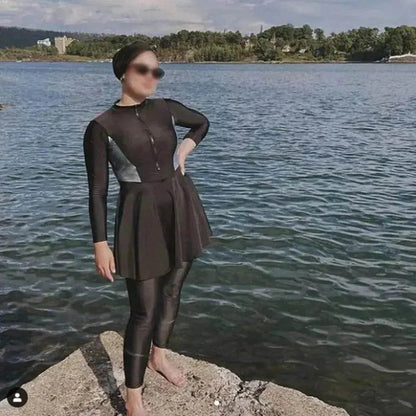 Maillot de Bain Arabe Femme Trois Pièces Conservateur