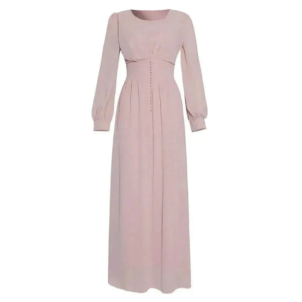 Arab  Women's Clothing Long Sleeve Chiffon Dress