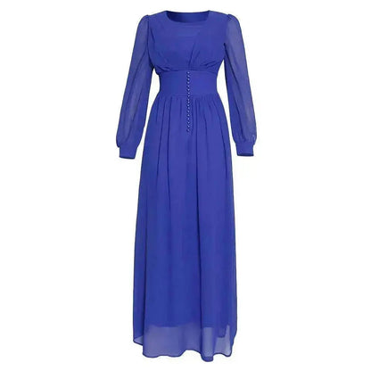 Arab  Women's Clothing Long Sleeve Chiffon Dress
