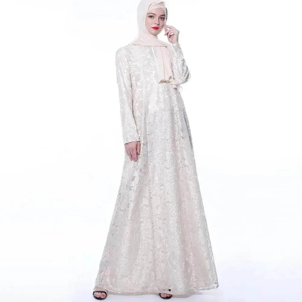 Arab Women's Muslim Arab Lace Abaya Dress