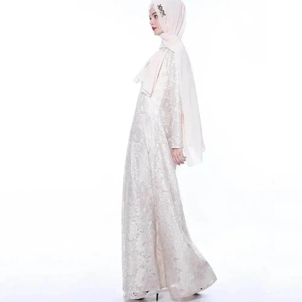 Arab Women's Muslim Arab Lace Abaya Dress