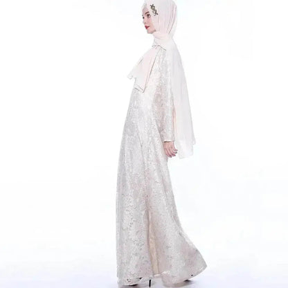 Arab Women's Muslim Arab Lace Abaya Dress