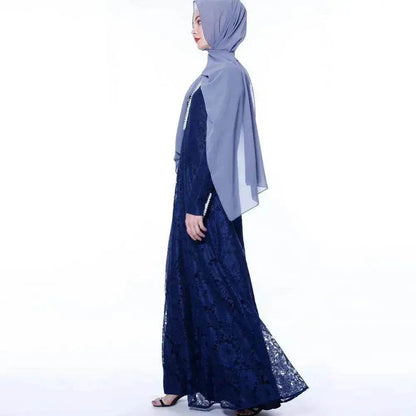 Arab Women's Muslim Arab Lace Abaya Dress