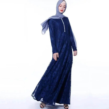 Arab Women's Muslim Arab Lace Abaya Dress