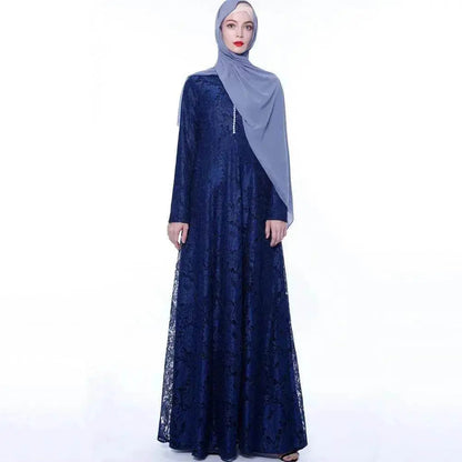 Arab Women's Muslim Arab Lace Abaya Dress