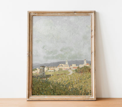 Vintage City and Field Art Print L195