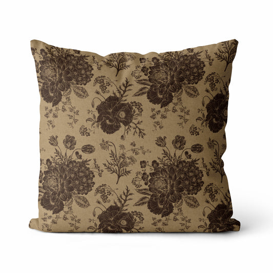 Thalassa | Housse de coussin décorative fleurie style vintage