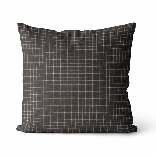 Theron | Housse de coussin quadrillée grise